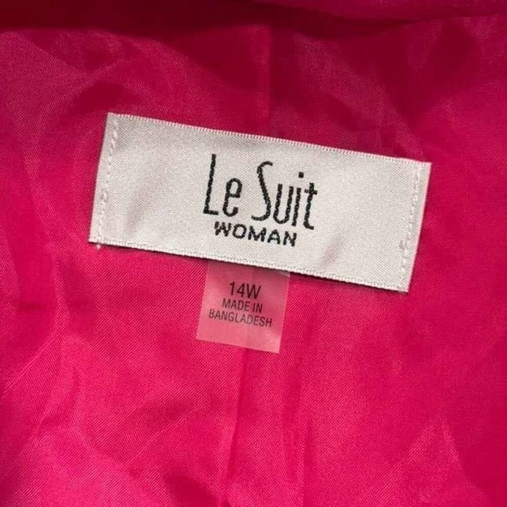 Le Suit 2 Piece Skirt Suit Set Pink Fuchsia Blazer Jacket Pencil Skirt 14W NWT - Picture 6 of 13